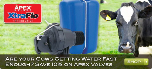 Are your Cows Getting Water Fast Enough? Save 10% on Apex Valves